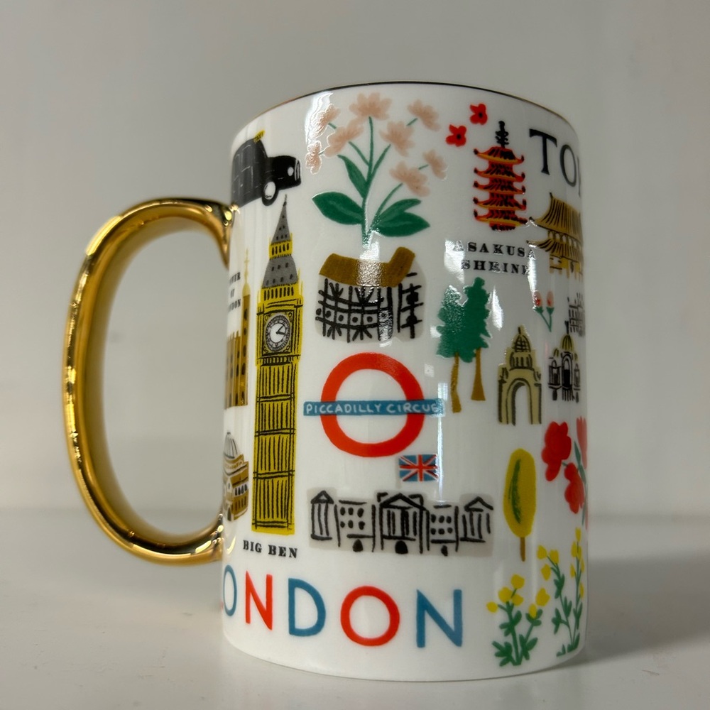 Rifle Paper Co. Bon Voyage Mug with Gold Handle